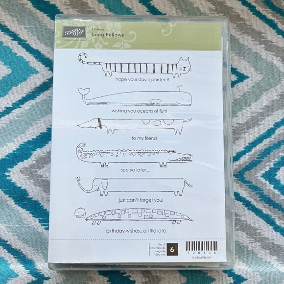 NEW Stampin' Up! Long Fellows Clear Cling Mount Stamps, Set of 6, Hostess Set - Picture 1 of 4